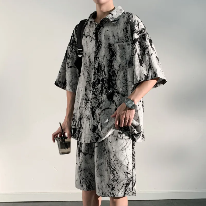 PAINT STAIN Fashion Shirt Matching Set Unisex Rich Multicolor Presentation-8