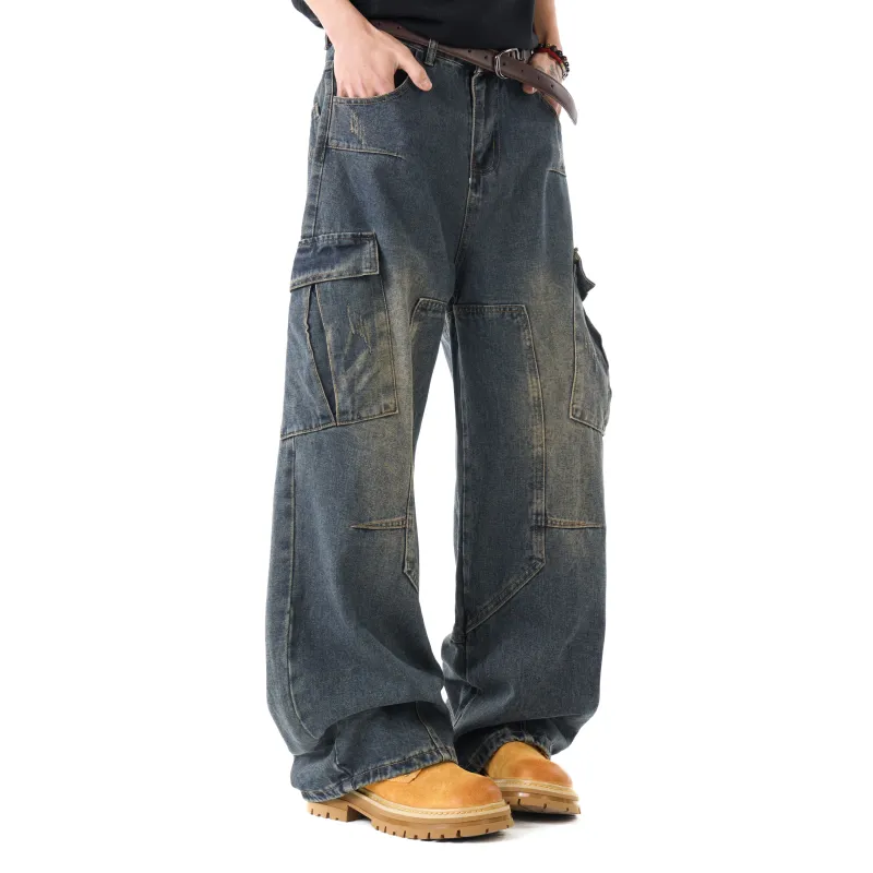 ZWWWZ Jeans Unisex Vintage Blue-4