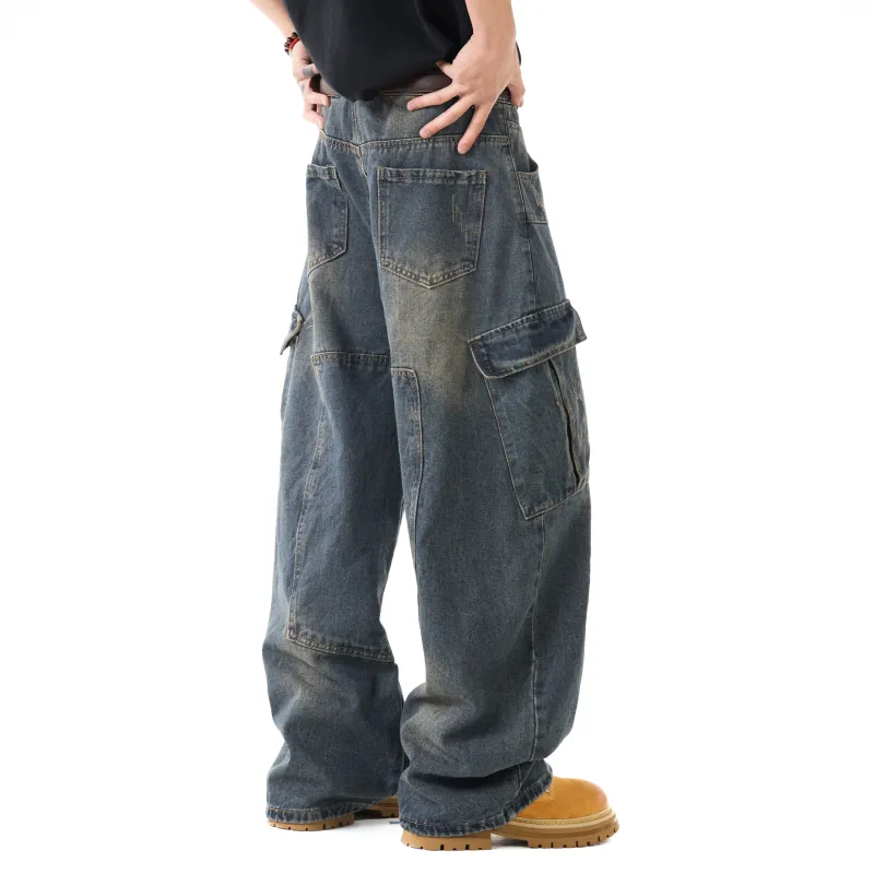 ZWWWZ Jeans Unisex Vintage Blue-3