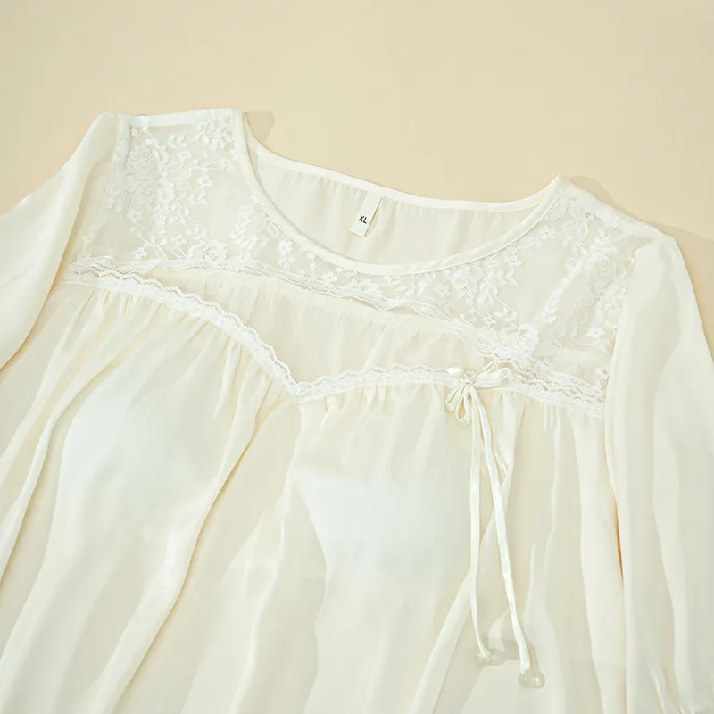 Top Melon Nightgown Women's Cream Apricot-5