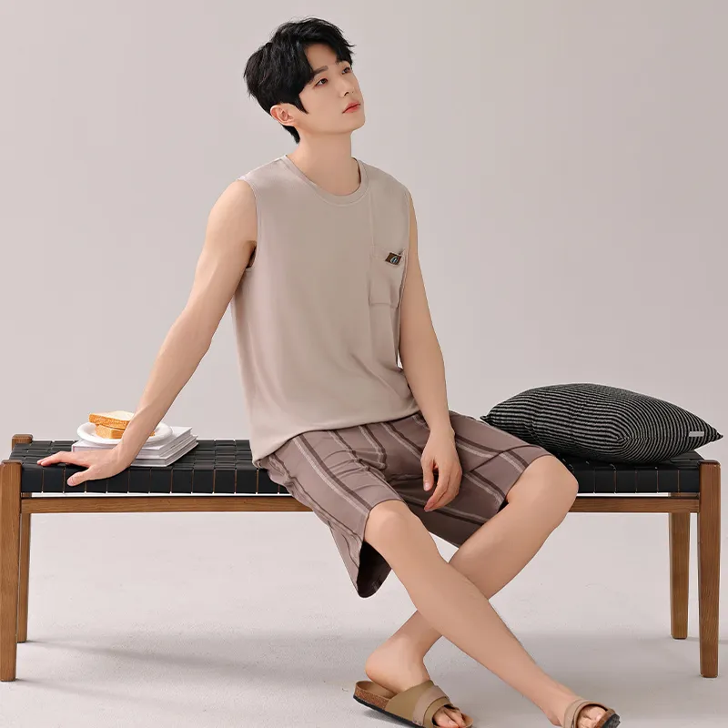 Top Melon Men Pajama Sets-7