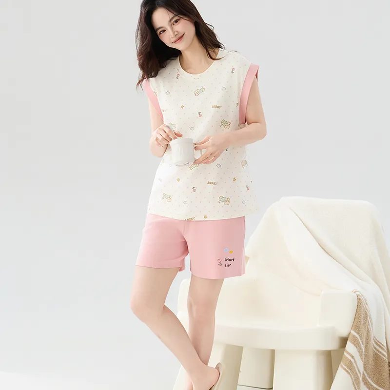 Top Melon Pajama Set Women's Image Color-2
