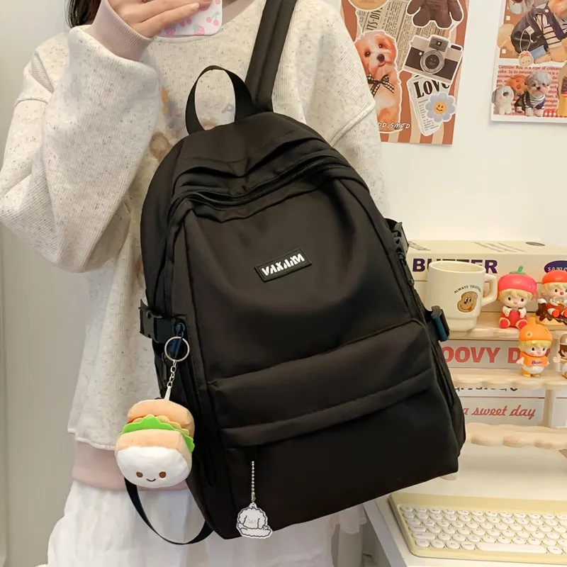 BUBM Composite Cloth Backpack Regular Unisex White/Gray/Black/Blue-14