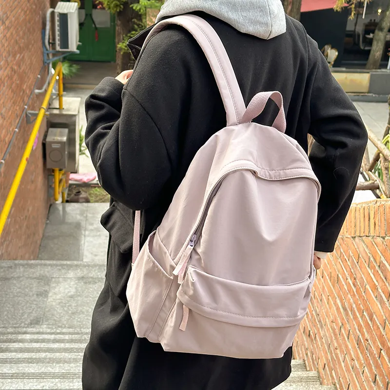 BUBM Nylon Backpack Unisex Black/Ecru/Dusty Pink/Purple-16