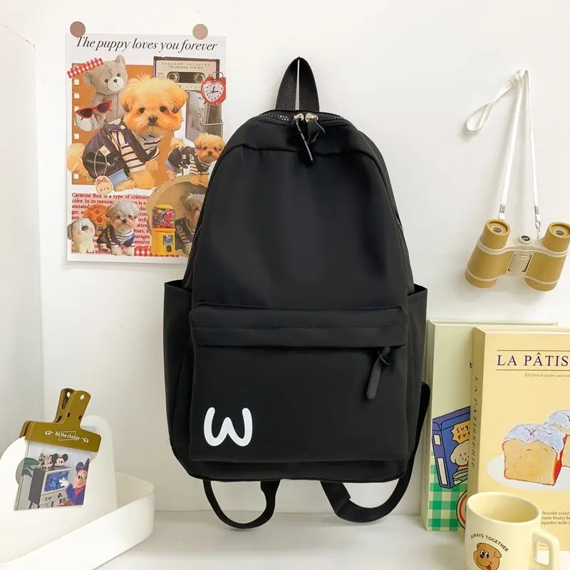 BUBM Composite Cloth Backpack Unisex Black/Yellow/Blue/Pink-7