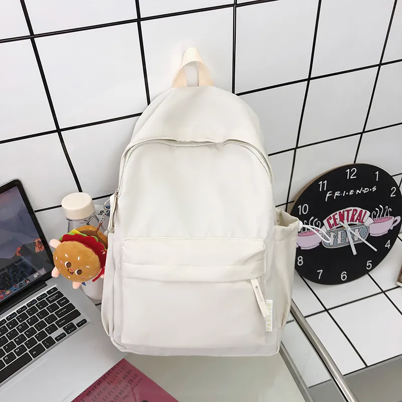 BUBM Nylon Backpack Regular Unisex Black/Ecru/Khaki/Light Yellow/Neon Green/Pink-7