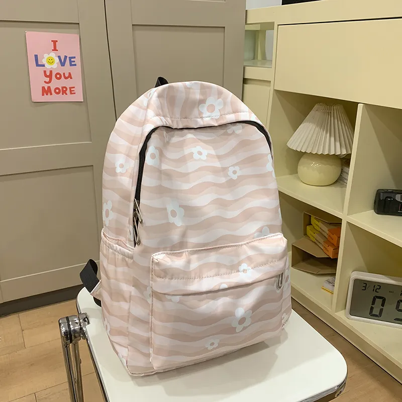 BUBM Nylon Backpack Unisex Black/Blue/Pink/Orange/Khaki-7