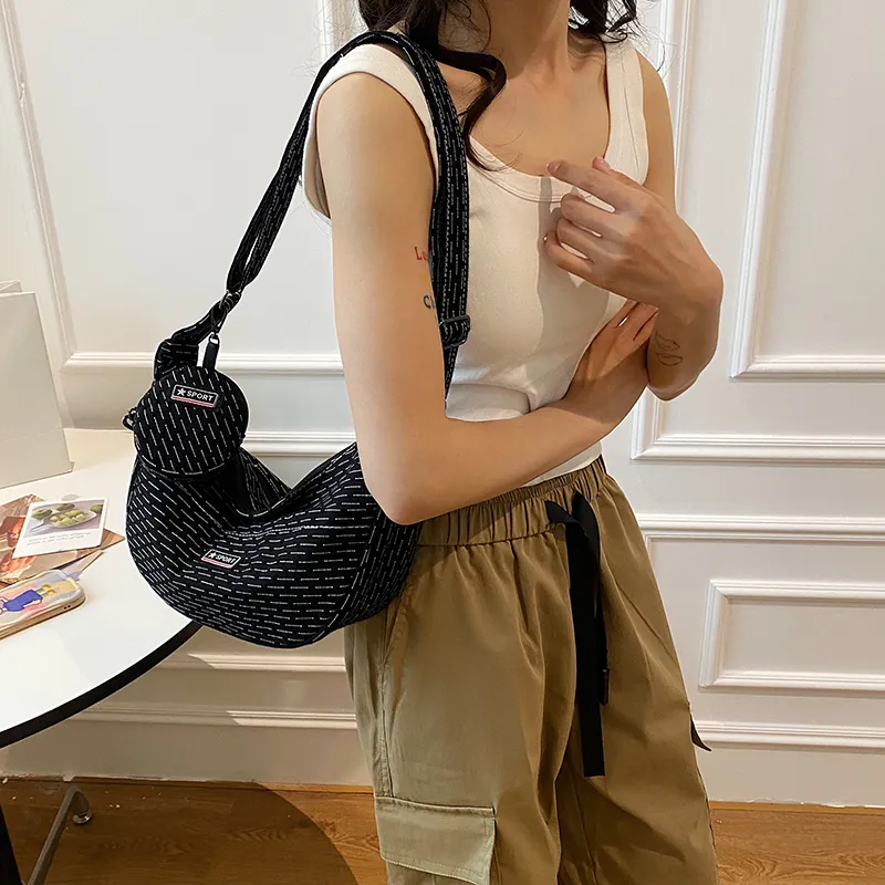 BUBM Composite Cloth Dumpling Bag Shoulder Bag Unisex Black/Yellow/Red/Green/Khaki-15