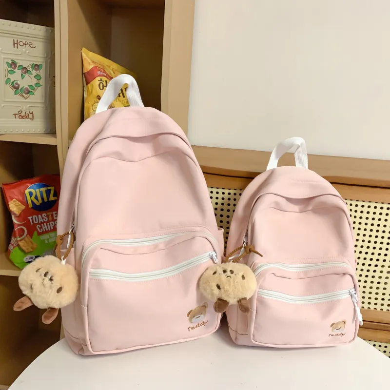 BUBM Nylon Backpack Regular Unisex Light Blue/Light Green/Yellow/Ecru/Pink/Black-23