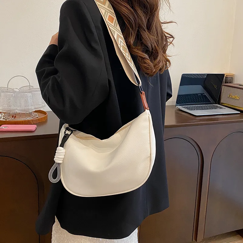 BUBM Composite Cloth Shoulder Bag Regular Unisex White Brown/White Black/Black/Pink-5