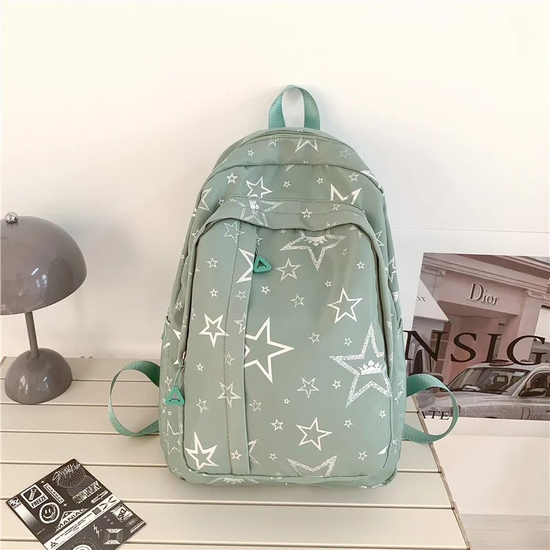BUBM Composite Cloth Backpack Unisex White/Black/Purple/Orange/Green/Pink-19