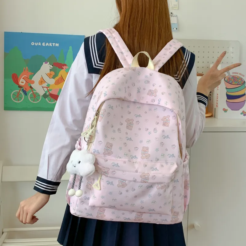 BUBM Composite Cloth Backpack Women's Multicolor-13