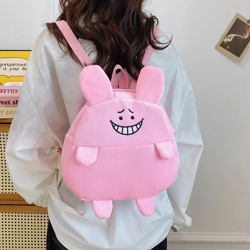 BUBM Plush Backpack Regular Unisex Pink-2