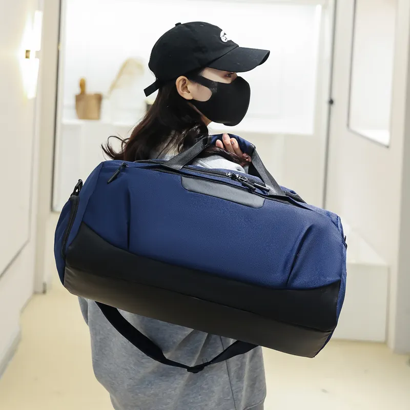 BUBM Nylon Travel Bag Unisex Black/Dark Blue/Light Blue/Pink/Light Gray-11