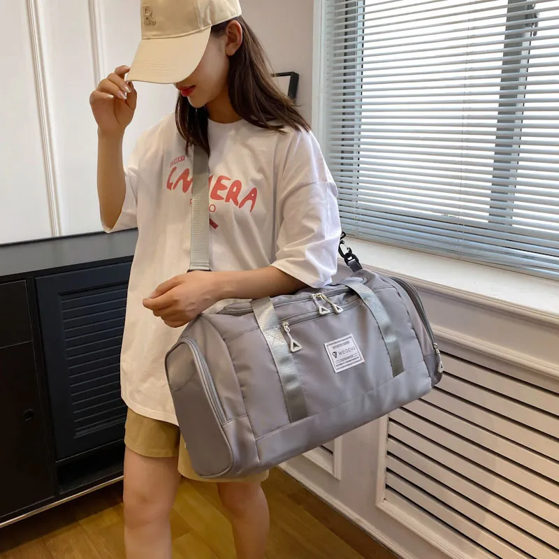 BUBM Oxford Travel Bag Unisex Black/Gray/Taro Purple/Dark Blue/Cherry Blossom Pink/Pink & Gray-10