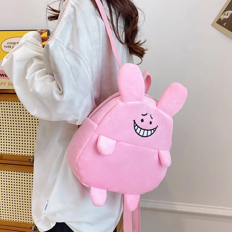 BUBM Plush Backpack Regular Unisex Pink-3