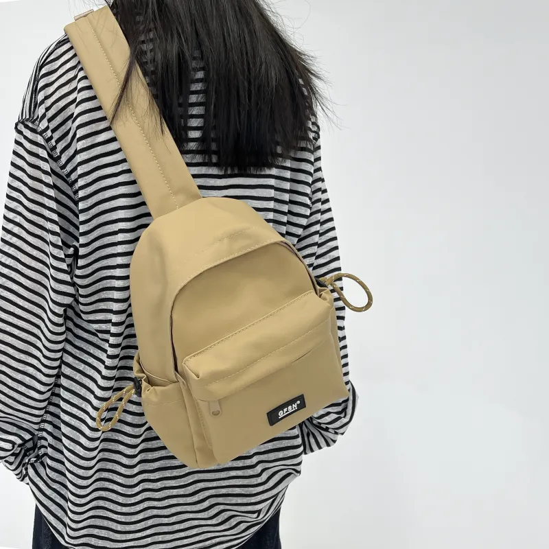 BUBM PU Shoulder Bag, Sling Bag Unisex Khaki/Black-2