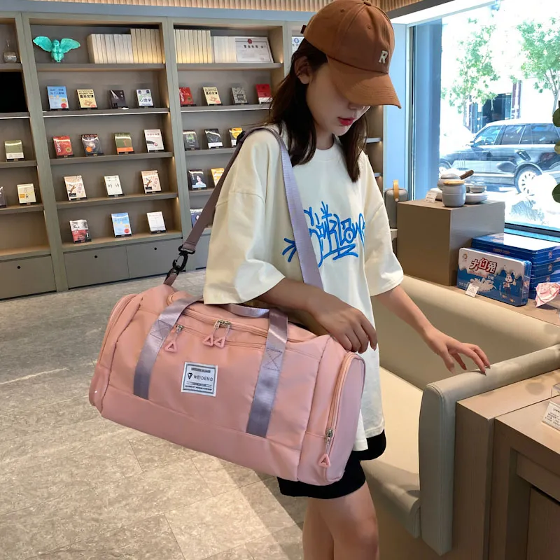 BUBM Oxford Travel Bag Unisex Black/Gray/Taro Purple/Dark Blue/Cherry Blossom Pink/Pink & Gray-27