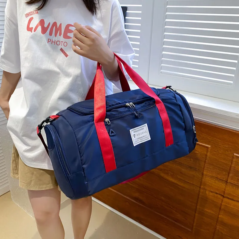 BUBM Oxford Travel Bag Unisex Black/Gray/Taro Purple/Dark Blue/Cherry Blossom Pink/Pink & Gray-19