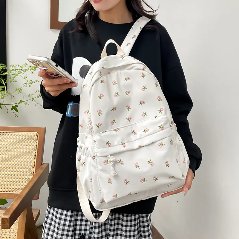 BUBM Nylon Backpack Regular Unisex White-4