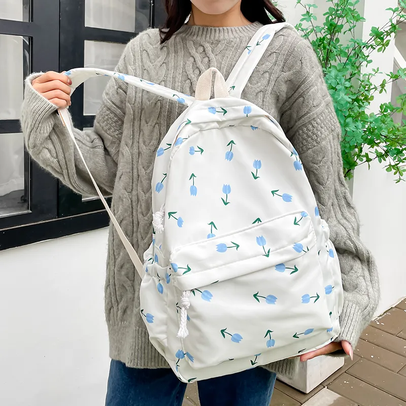 BUBM Nylon Backpack Regular Unisex White-15