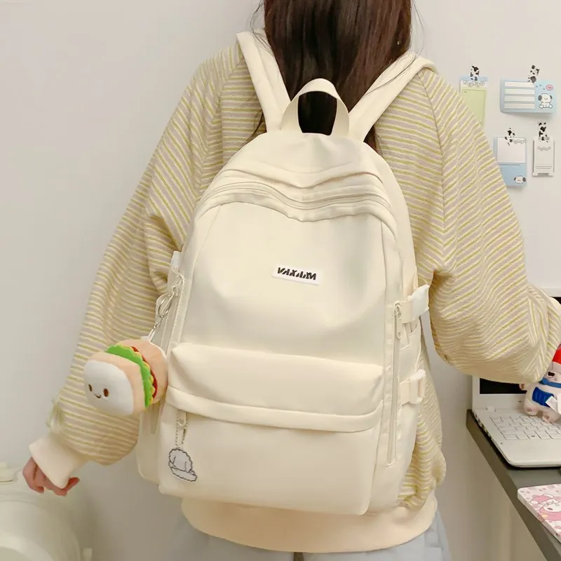 BUBM Composite Cloth Backpack Regular Unisex White/Gray/Black/Blue-4