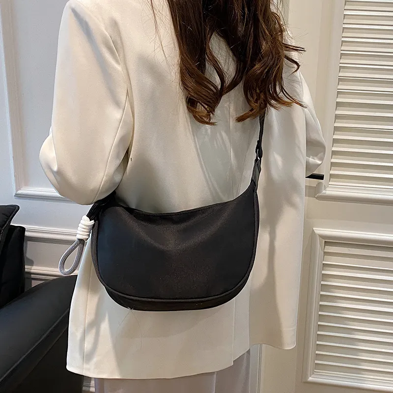 BUBM Composite Cloth Shoulder Bag Regular Unisex White Brown/White Black/Black/Pink-16