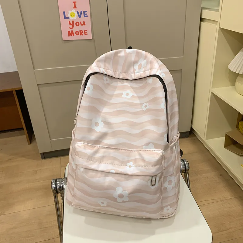 BUBM Nylon Backpack Unisex Black/Blue/Pink/Orange/Khaki-8
