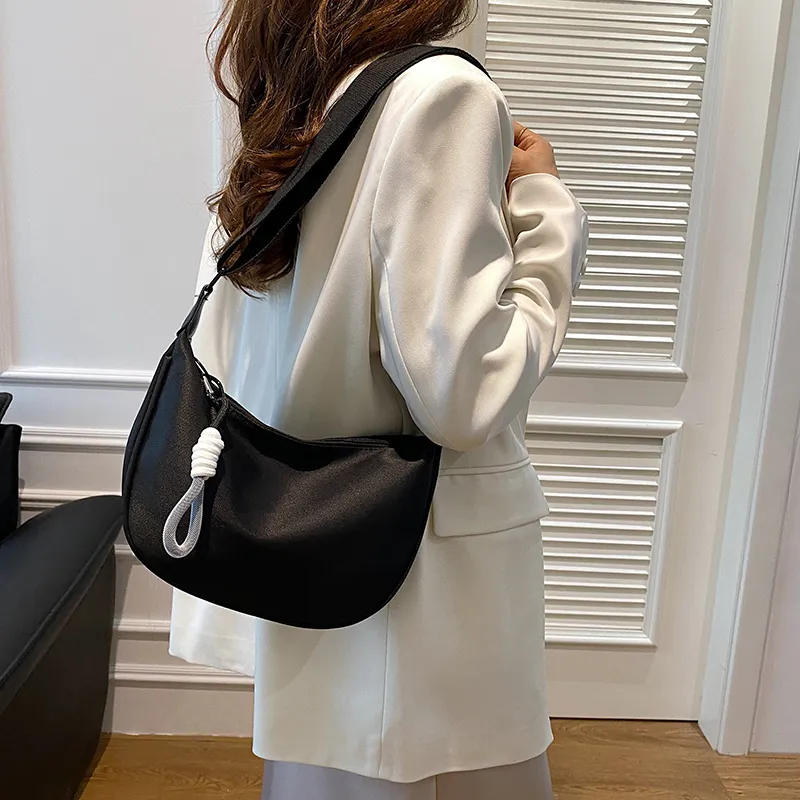 BUBM Composite Cloth Shoulder Bag Regular Unisex White Brown/White Black/Black/Pink-13