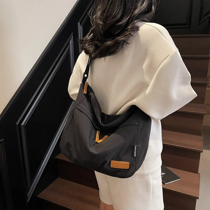 BUBM Fabric Shoulder Bag, Crossbody Bag Women's Black/Ecru/Dark Gray/Green/Khaki/Brown-3