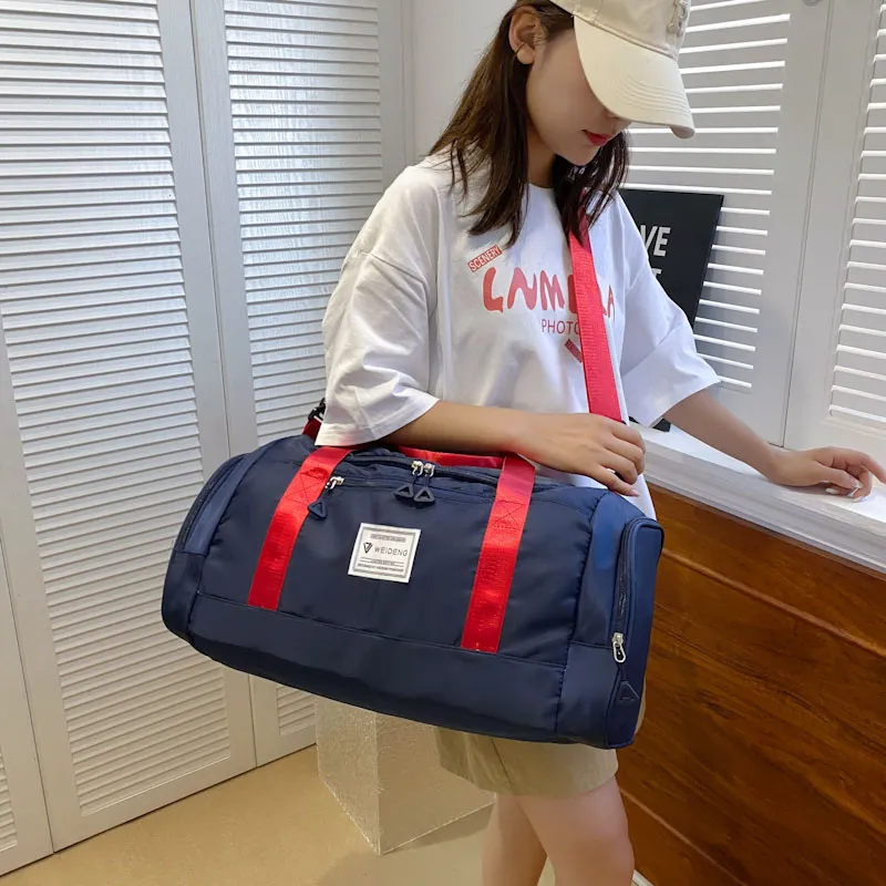 BUBM Oxford Travel Bag Unisex Black/Gray/Taro Purple/Dark Blue/Cherry Blossom Pink/Pink & Gray-20