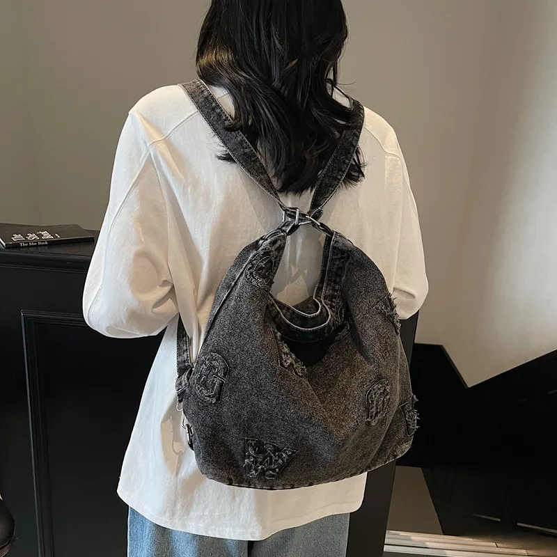 BUBM Denim Shoulder Bag Women's Dark Tea/Blue/Dark Blue-1
