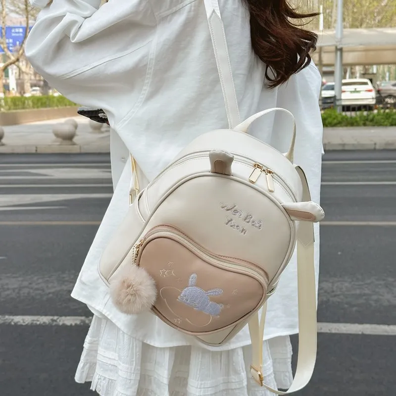 BUBM PU Backpack Regular Women's Pink/Khaki-11