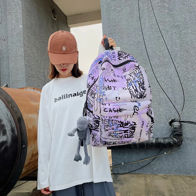 BUBM Nylon Backpack Unisex Multicolor-5