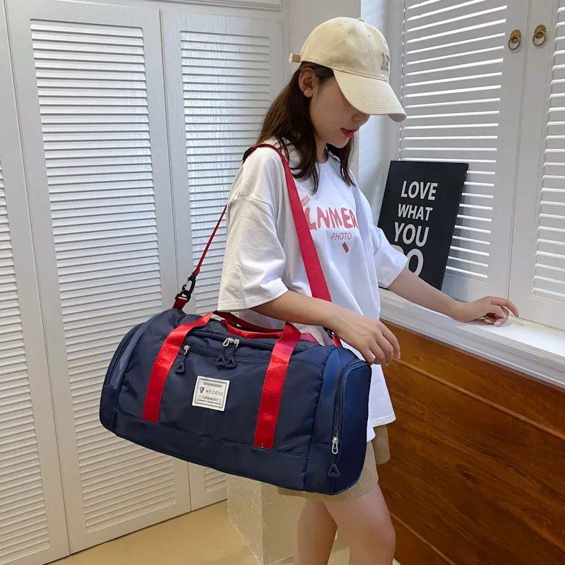 BUBM Oxford Travel Bag Unisex Black/Gray/Taro Purple/Dark Blue/Cherry Blossom Pink/Pink & Gray-23