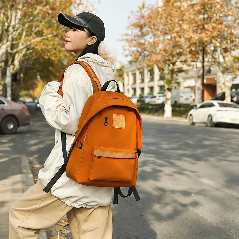 BUBM Nylon Backpack Unisex Purple/Orange/Black/White-10