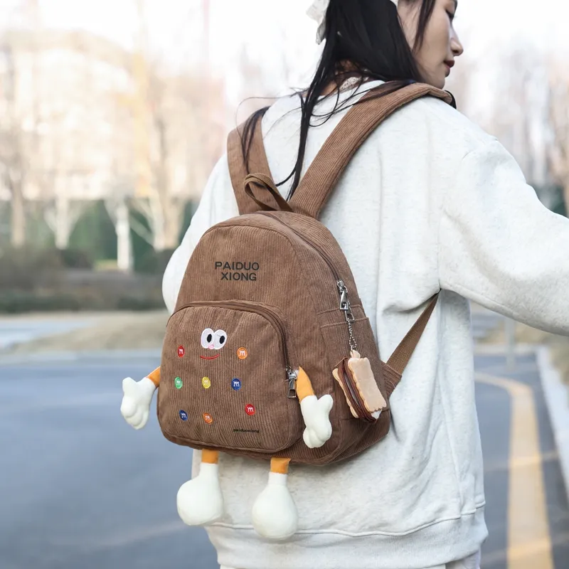 BUBM Corduroy Backpack Regular Women's Multicolor-13