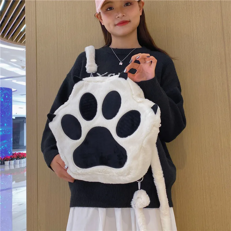 BUBM Plush Backpack Regular Unisex White-6