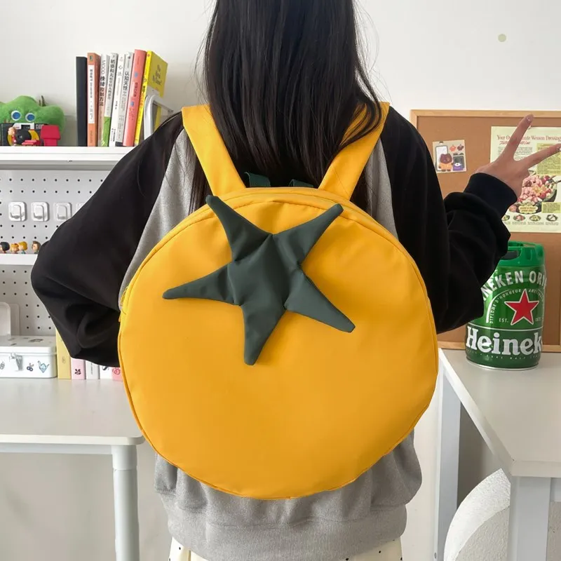 BUBM Composite Cloth Backpack Unisex Red Black/Green Yellow-8