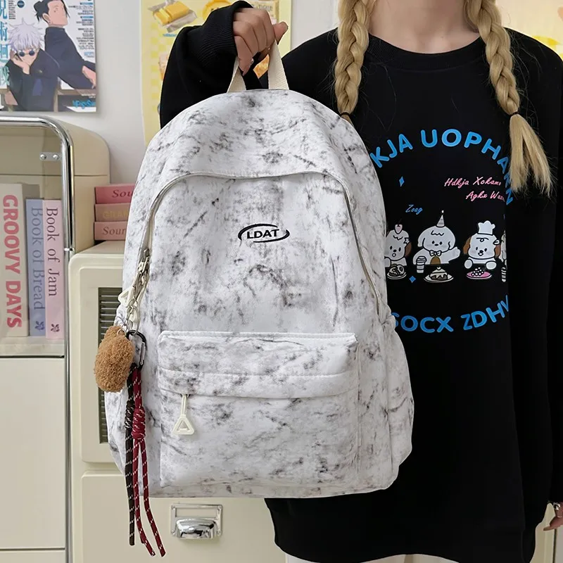BUBM Nylon Backpack Regular Unisex White/Black/Red/Blue-1