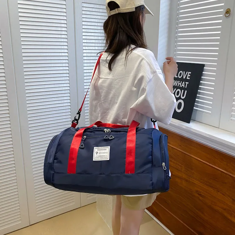 BUBM Oxford Travel Bag Unisex Black/Gray/Taro Purple/Dark Blue/Cherry Blossom Pink/Pink & Gray-21