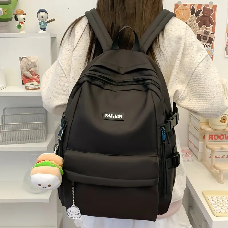 BUBM Composite Cloth Backpack Regular Unisex White/Gray/Black/Blue-12
