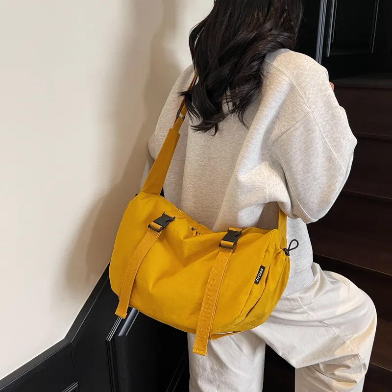 BUBM Fabric Shoulder Bag, Crossbody Bag Women's Black/Ecru/Ginger Yellow/Pink-17