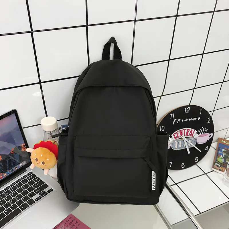 BUBM Nylon Backpack Regular Unisex Black/Ecru/Khaki/Light Yellow/Neon Green/Pink-11