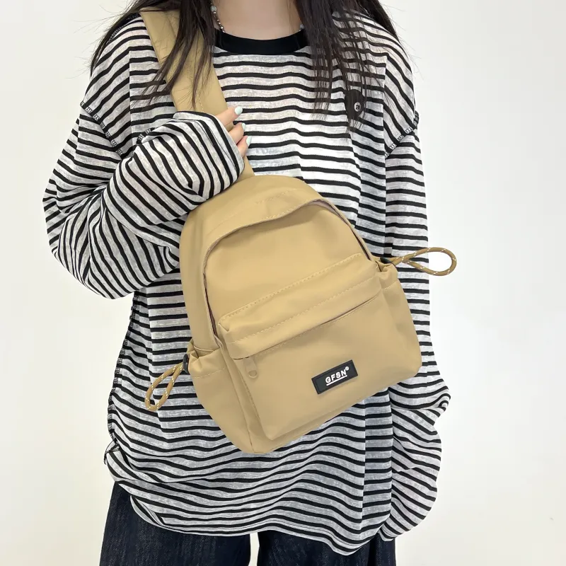 BUBM PU Shoulder Bag, Sling Bag Unisex Khaki/Black-1