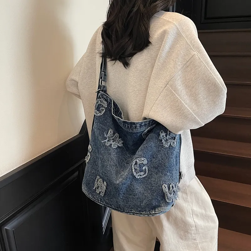 BUBM Denim Shoulder Bag Women's Dark Tea/Blue/Dark Blue-10