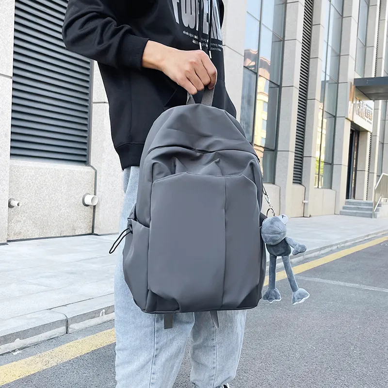 BUBM Nylon Backpack Regular Unisex Black/White/Gray/Red-14