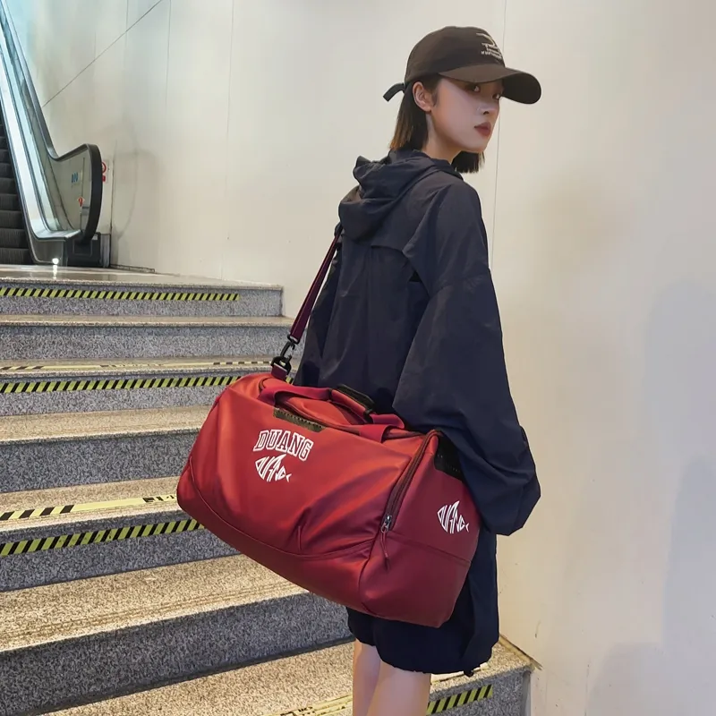 BUBM Membrana Dermalis Travel Bag Unisex Gray/Red/Khaki-7