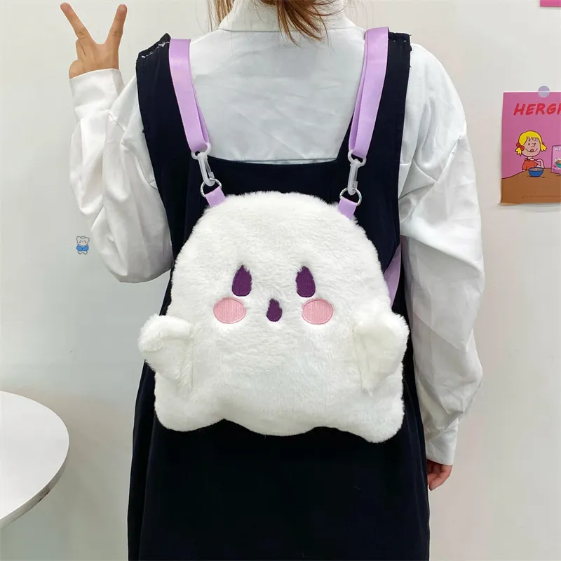 BUBM Velour Backpack Tubas Unisex White-1