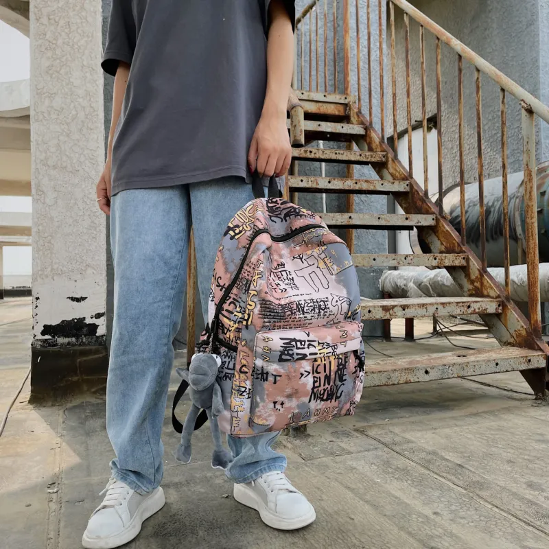BUBM Nylon Backpack Unisex Multicolor-14